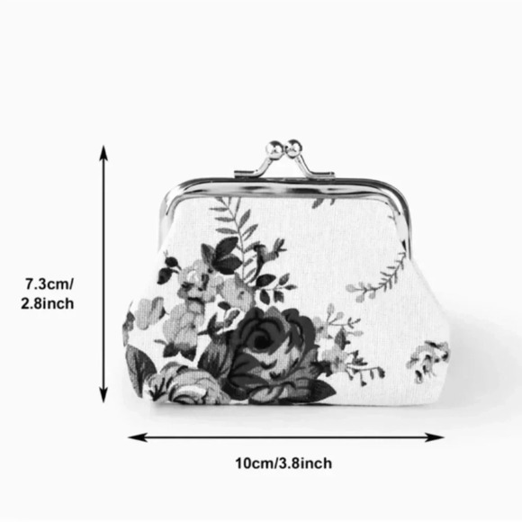 1 LEFT! Flower Print Coin Purse - Picture 3 of 4